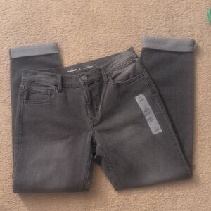 NWOT Old Navy Mid Rise Wow Boyfriend Black/Gray Jeans Size 4